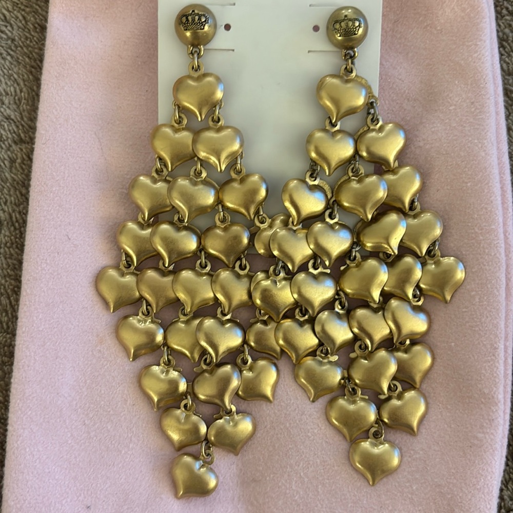 Juicy Couture Hearts Chandelier Earrings